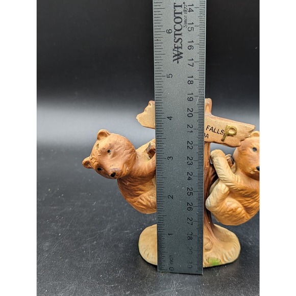 Vintage Niagara Falls Bears Salt & Pepper Shakers Set W/Stand 3 Pc Granny Core - Picture 14 of 16